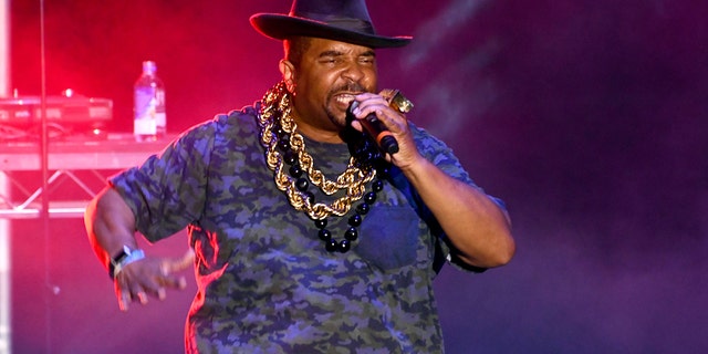 Rapper Sir Mix-A-Lot performs on stage during the Hammer House Party at Five Point Amphitheater July 13, 2019, in Irvine, California. 