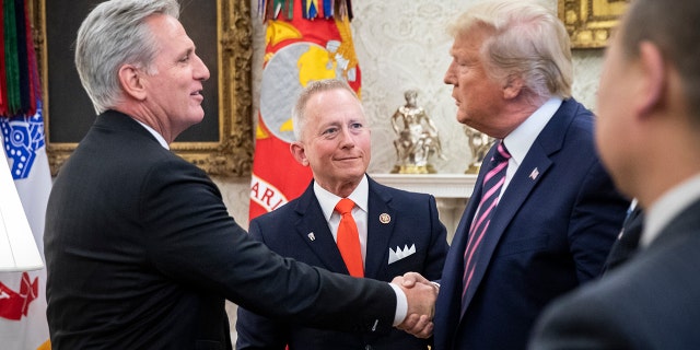 Former U.S. President Donald Trump expressed support for House Speaker Kevin McCarthy, R-Calif., in a post on Truth Social Saturday morning, Jan. 7, 2023.