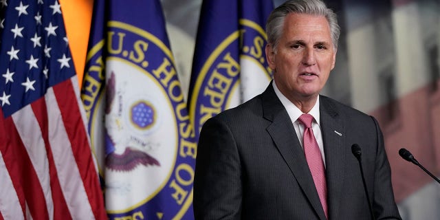 House Minority Leader Kevin McCarthy (R-CA) answers questions during a press conference at the U.S. Capitol on January 09, 2020 in Washington, DC. McCarthy answered a range of questions related primarily to the House articles of impeachment being sent to the U.S. Senate.