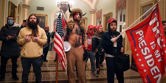 Protesters enter the US Capitol on January 6, 2021, in Washington, DC.