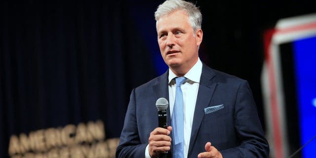 Robert O'Brien, former national security adviser, speaks at the Conservative Political Action Conference in Dallas on Saturday, July 10, 2021.