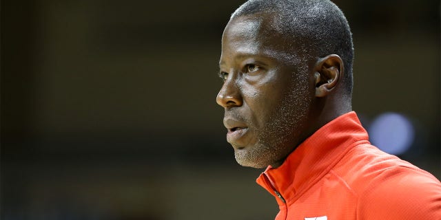 Head Coach Anthony Grant of the Dayton Flyers during the National Invitational Tournament game against the Toledo Rockets at Savage Arena in Toledo, Ohio March 16, 2022.
