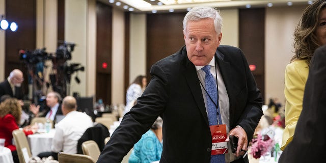 Mark Meadows during an America First Policy Institute summit in Washington, D.C., on July 25, 2022.