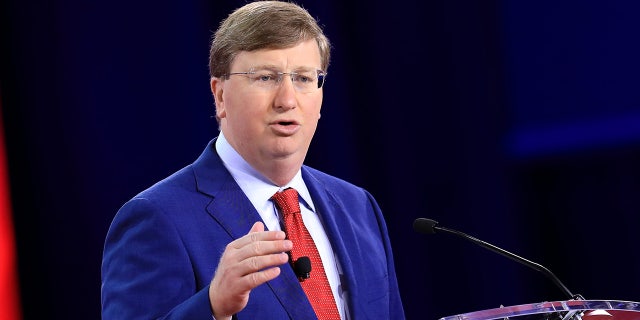 Tate Reeves, governor of Mississippi, speaks during the Conservative Political Action Conference in Dallas, Texas, Aug. 5, 2022.