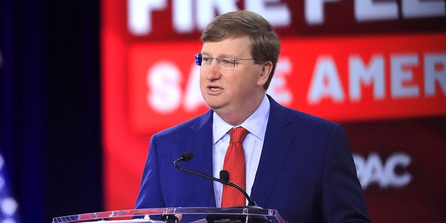 Tate Reeves, Governor of Mississippi, speaks at the Conservative Political Action Conference in Dallas, Texas on August 5, 2022. 