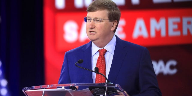 Tate Reeves, governor of Mississippi, speaks during the Conservative Political Action Conference in Dallas, Texas, Aug. 5, 2022. 