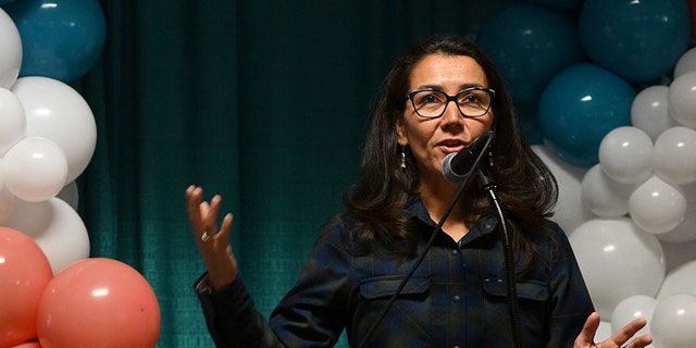 US Representative Mary Peltola, D-Alaska, speaks in Anchorage, Alaska on September 17, 2022. 