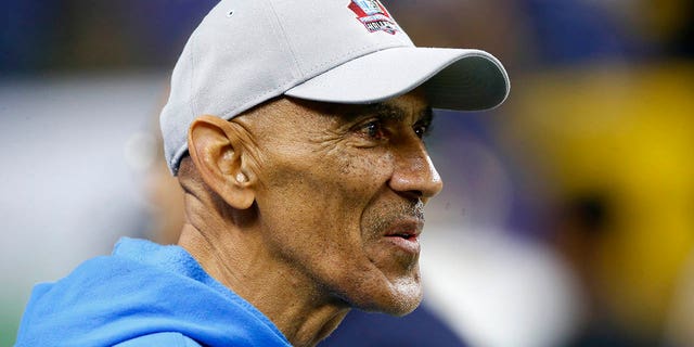 Hall of Fame Head Coach Tony Dungy during an NFL game between the Pittsburgh Steelers and the Indianapolis Colts on November 28, 2022, at Lucas Oil Stadium in Indianapolis, IN.  
