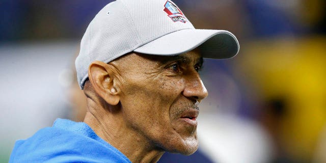 Hall of Fame Head Coach Tony Dungy during an NFL game between the Pittsburgh Steelers and the Indianapolis Colts on November 28, 2022, at Lucas Oil Stadium in Indianapolis, IN.  