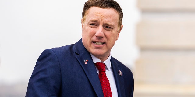 Impeachment Articles Filed Against Failed DHS Secretary Mayorkas 2 Rep. Pat Fallon on the House steps of the U.S. Capitol on Dec. 6, 2022.