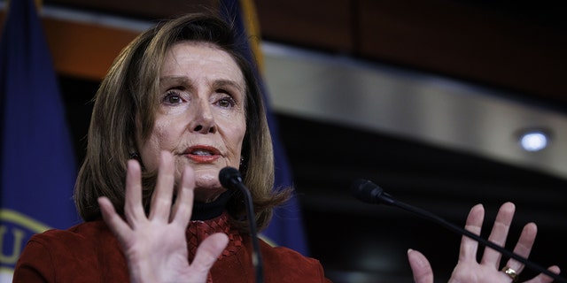 House Speaker Nancy Pelosi speaks during a news conference at the Capitol on Dec. 22, 2022.