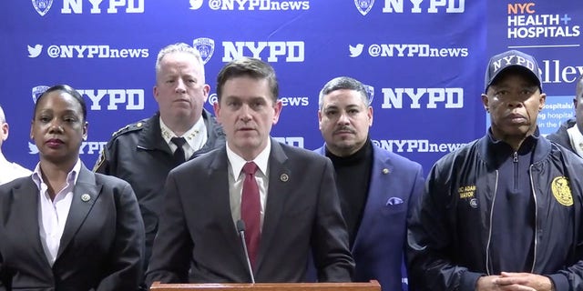 Mike Driscoll, deputy director of the FBI's New York office, speaks during a press conference after three police officers were attacked by a machete-wielding man at Times Square in New York City on New Year's Eve.