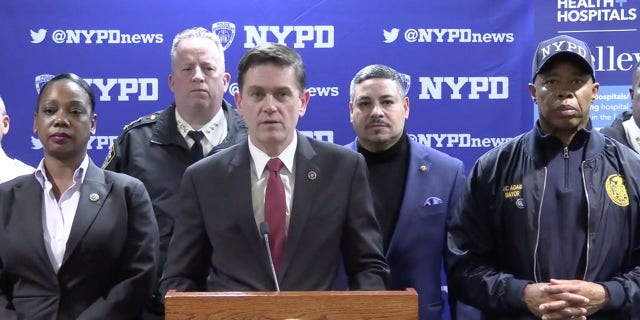 Mike Driscoll, deputy director of the FBI's New York office, speaks during a press conference after three police officers were attacked by a machete-wielding man at Times Square in New York City on New Year's Eve.