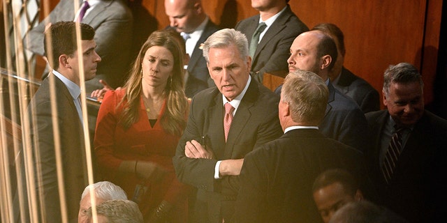 Kevin McCarthy reacts as voting continues for a new speaker at the U.S. Capitol on Jan. 5, 2023.