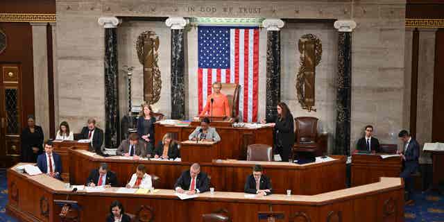 House Clerk Cheryl Johnson presides as voting continues for new speaker at the U.S. Capitol on Jan. 5, 2023.