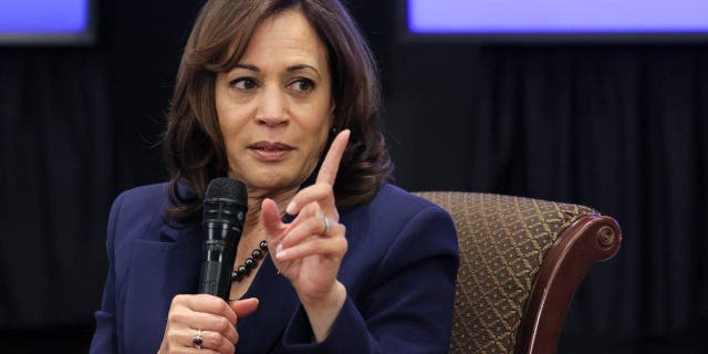 US Vice President Kamala Harris speaks during an event in the Eisenhower Executive Office Building in Washington, DC, US, on Friday, Jan. 27, 2023.