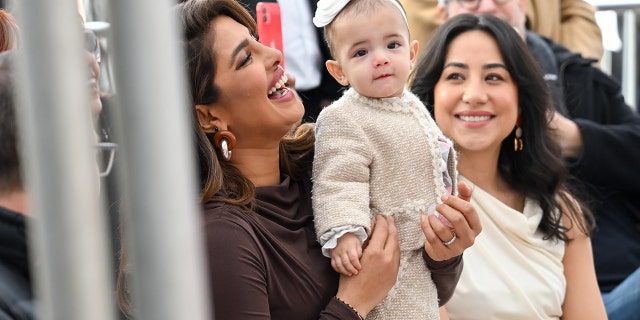 Nick and Priyanka Jonas made their public debut as a family, bringing their 12-month-old daughter Malti Marie to the ceremony.