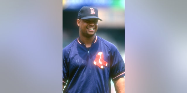 Lee Tinsley #29 de los Medias Rojas de Boston mira antes de un partido de béisbol contra los Orioles de Baltimore el 25 de junio de 1995, en el Oriole Park en Camden Yards en Baltimore, Maryland.