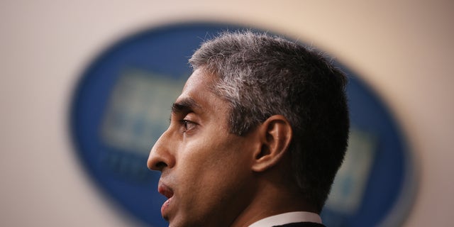 U.S. Surgeon General Vivek Murthy talks to reporters during the daily news conference in the Brady Press Briefing Room at the White House on July 15, 2021 in Washington, D.C.