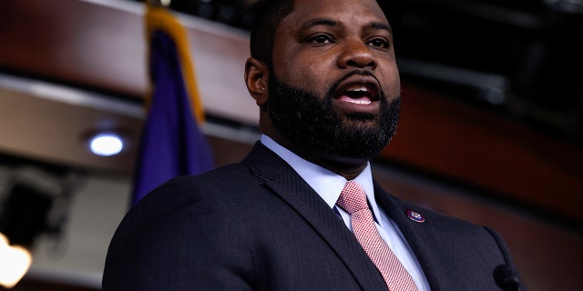 WASHINGTON, DC - JUNE 14: Rep. Byron Donalds, R-Fla., speaks at a news conference in the U.S. Capitol Building on June 14, 2022, in Washington, DC.