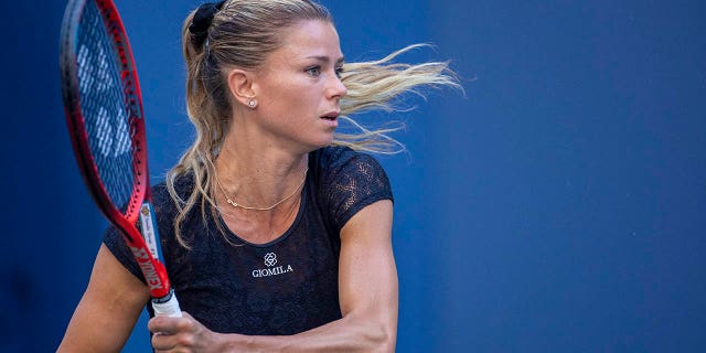 Camila Giorgi in action during the women's singles second round match at Louis Armstrong Stadium during the U.S. Open on Aug. 31 2022, in New York City.