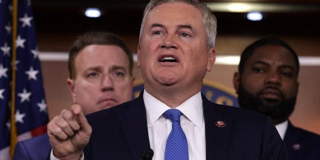 U.S. Rep. James Comer (R-KY) speaks during a news conference