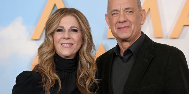 LONDON, ENGLAND - DECEMBER 16: Rita Wilson and Tom Hanks attend the "A Man Called Otto" VIP access photocall at the Corinthia hotel on December 16, 2022 in London, England. (Photo by Dave J Hogan/Getty Images )