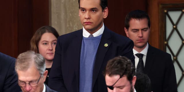 U.S. Rep. George Santos (R-NY) waits for the start of the 118th Congress in the House Chamber of the U.S. Capitol Building on January 03, 2023 in Washington.  (Win McNamee/Getty Images)