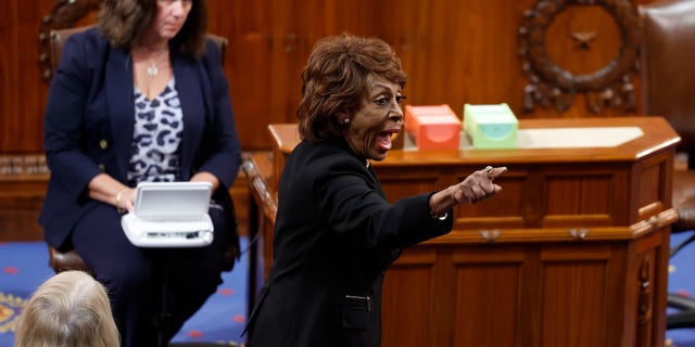Rep.-elect Maxine Waters, D-Calif., calls out as she votes in the House Chamber during the third day of elections for speaker of the House at the U.S. Capitol Building on Jan. 5, 2023, in Washington, D.C.