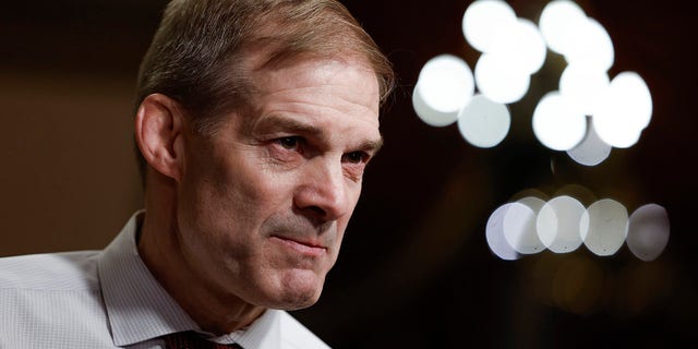 Rep. Jim Jordan, R-OH, speaks during an on-camera interview near the House Chambers during a series of votes in the U.S. Capitol Building on January 9, 2023.