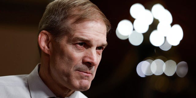 Rep. Jim Jordan, R-OH, speaks during an on-camera interview near the House Chambers during a series of votes in the U.S. Capitol Building on January 9, 2023.