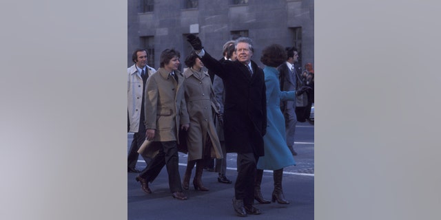 The Carters op 20 januari 1977 in Washington, DC