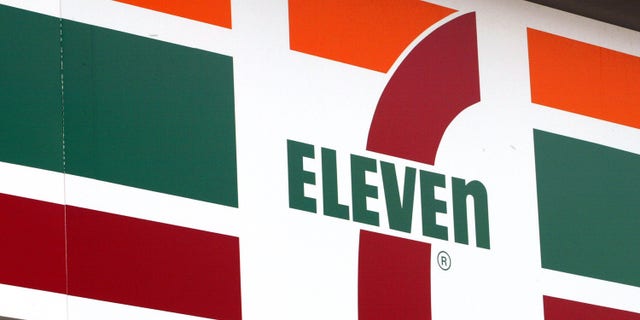 The 7-Eleven store logo is visible outside of the 7-Eleven store.  7-Eleven, Inc., based in Dallas, Texas, is the world's largest convenience store operator.