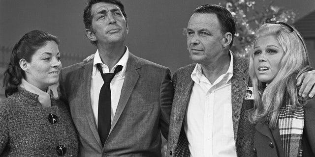 "The Dean Martin Show" Christmas special featured Frank Sinatra and his family. Pictured are Deana Martin, Dean Martin, Frank Sinatra, and Nancy Sinatra.
