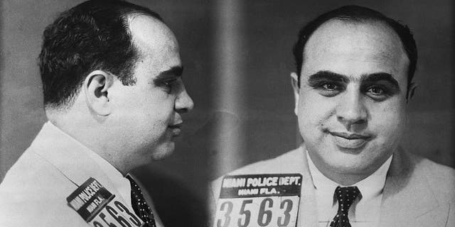 Police photo of Chicago mobster Al Capone. The photograph was taken by the Miami Police Department.