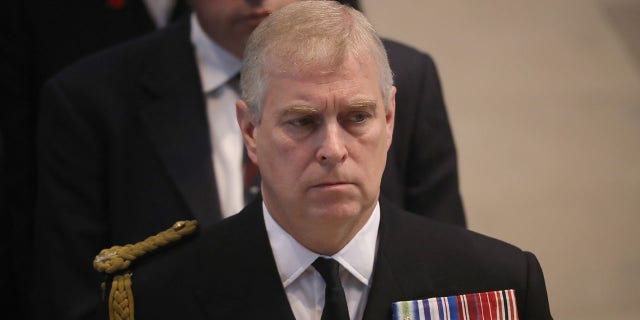 Prince Andrew, Duke of York, attends a commemoration service at Manchester Cathedral marking the 100th anniversary since the start of the Battle of the Somme on July 1, 2016, in Manchester, England.