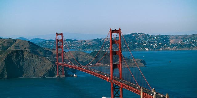 UNITED STATES - JANUARY 26: The Golden Gate Bridge, 1933-1937, architect Joseph Baermann Strauss, and the bay of San Francisco, California.