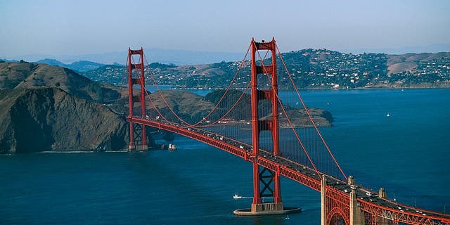 UNITED STATES - JANUARY 26: The Golden Gate Bridge, 1933-1937, architect Joseph Baermann Strauss, and the bay of San Francisco, California.