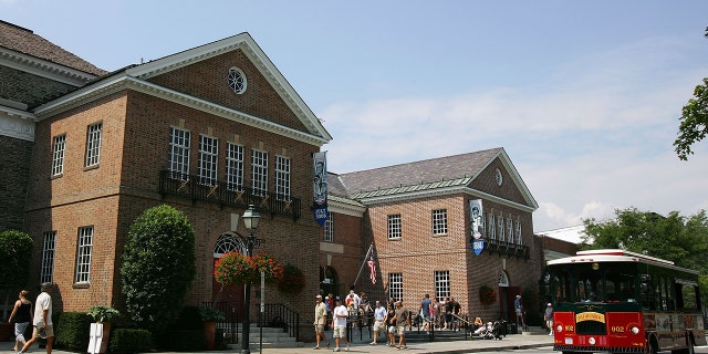 The National Baseball Hall of Fame and Museum is seen during the Baseball Hall of Fame weekend on July 26, 2008, in Cooperstown, New York.