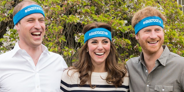 From left: Prince William, Kate Middleton and Prince Harry kick off their Heads Together campaign, which aimed to change the national conversation on mental wellbeing. The campaign took place in 2016.