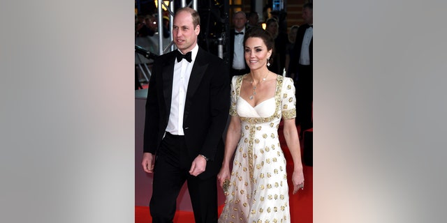 Le Prince William Et Kate Middleton Sont Vus Ici Assister Aux Bafta (British Academy Film And Television Awards) Au Royal Albert Hall Le 02 Février 2020 À Londres, En Angleterre.
