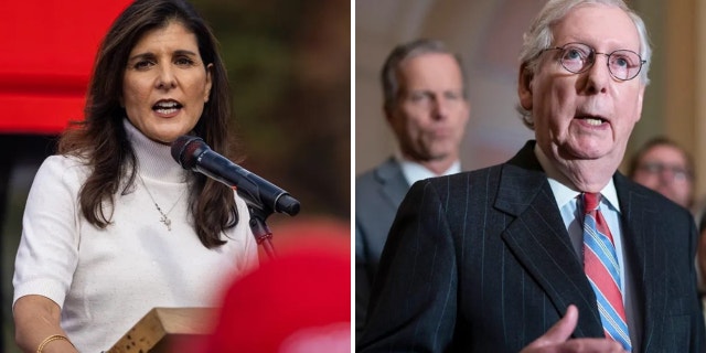 Nikki Haley has criticized McConnell for siding with President Biden in votes.