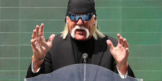 Hulk Hogan en una conferencia de prensa en 2019.