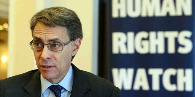 Human Rights Watch's executive director Kenneth Roth speaks in Beirut, Lebanon, on Jan. 29, 2015. Harvard University announced on Jan. 19, 2022, it plans to offer a fellowship to Roth after its initial denial sparked criticism.
