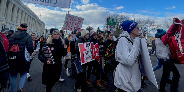 Demonstrators at the 2023 March for Life in Washington, D.C.
