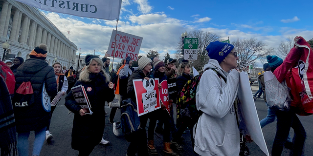 Demonstrators at the 2023 March for Life in Washington, D.C.