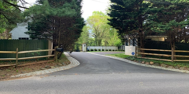 An empty Secret Service guard shack located outside the access road leading to President Biden's private residence in Wilmington, Delaware, on April 19, 2019.