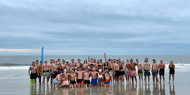 Sunday Swimmers prepare to take their weekly cold-water plunge on Jan. 22, 2023.