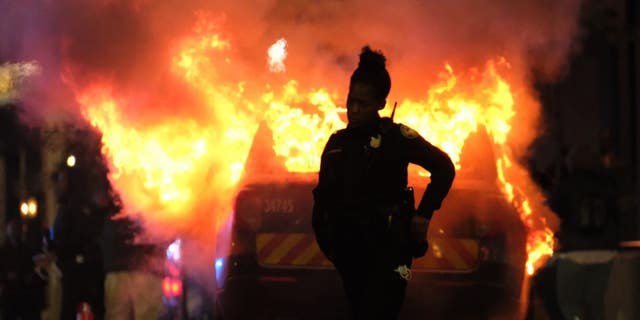 Fiery protests in Atlanta, Georgia on Saturday, January 21.