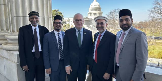 Rep. Jim McGovern, D-Massachusetts, center, meets with IRF advocates. (IRF Summit)